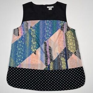 Bar III Tank Top patchwork Summer Career Floral Geometric Hippie Boho Summer